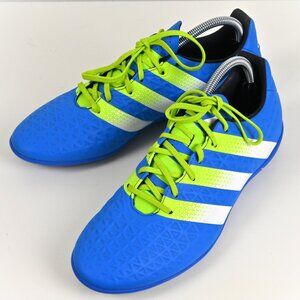 Adidas Ace 16.3 Indoor Soccer Cleats AF5180 Shock Blue Slime White US 10 UK 9.5